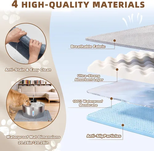 Vista 7 de Fuente de agua inalámbrica de acero inoxidable para perros grandes, dispensador de agua para gatos de 7 L/236 onzas, fuente automática de múltiples