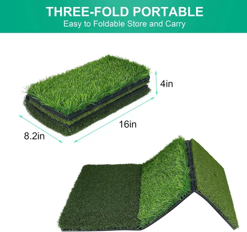 Vista 5 de NEWCARE Golf Hitting Mat, Thickened Golf Practice Mat for Indoor Outdoor Training, Swing Path Hitting Turf Mat with Non-Slip Rubber Backing, Golf