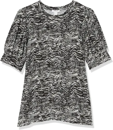 Vista 5 de Daily Ritual - Blusa de tela de toalla muy suave con mangas abullonadas