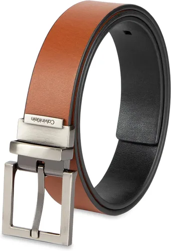 Vista 14 de Calvin Klein Cinturón reversible de cuero para hombre - 2-en-1 Estilo moderno versátil Negro/Negro