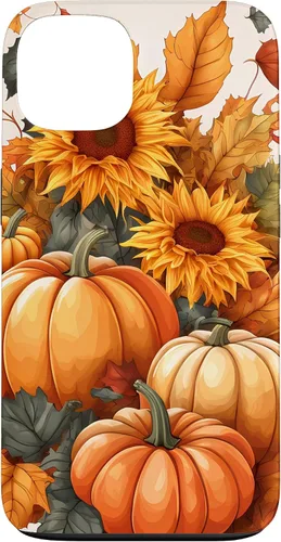 Vista 7 de iPhone 16 Nice Art Of Fall Pumpkins, Sunflowers, And Autumn Leaves Case
