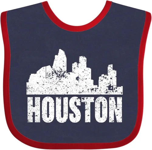 Vista 4 de inktastic Houston Skyline Grunge Baby Bib