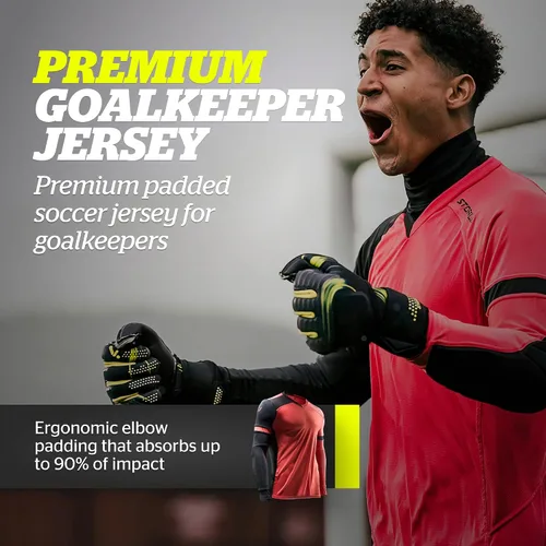 Vista 25 de Storelli ExoShield Gladiator Goalkeeper Jersey, High-Impact Protection, Sweat-Wicking, Breathable Athletic Shirt for Soccer