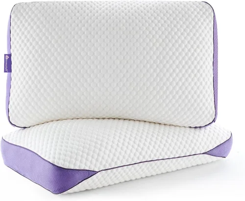 Vista 11 de HOMELAB Almohada ajustable de espuma viscoelástica triturada tamaño Queen, almohada de cama refrescante para dormir con funda extraíble, almohada