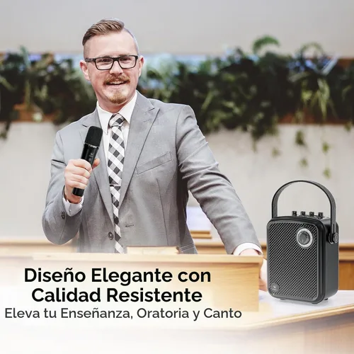 Vista 4 de Amplificador de voz de 70 W con 2 micrófonos de mano inalámbricos