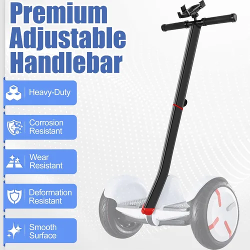 Vista 4 de ToLanbbt Manillar de patinete ajustable para Segway Ninebot Mini PRO con soporte para teléfono, control de palanca de liberación de presión de Negro