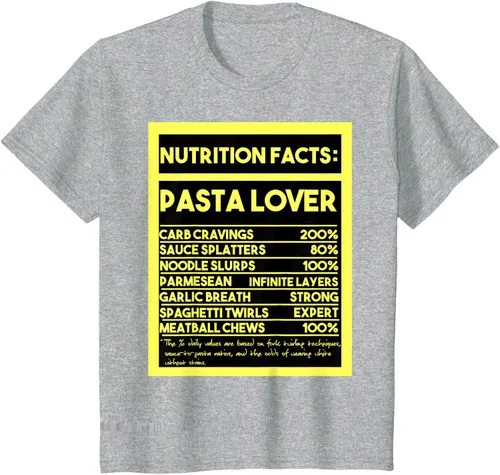 Vista 49 de Pasta Lover Nutrition Facts: The Ultimate Carb Connoisseur's T-Shirt Negro