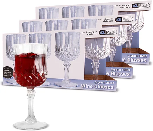 Vista 9 de PARTY BARGAINS Copas de champán con forma de cristal (8 onzas), paquete de 8, inastillables, elegantes copas de vino de plástico desechables