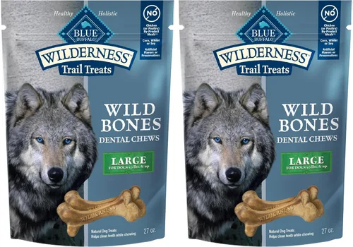 Vista 14 de Blue Buffalo Wilderness Wild Bones - Golosinas dentales masticables sin granos, tamaño mediano, bolsa de 27 onzas Reduces Tartar & Plaque