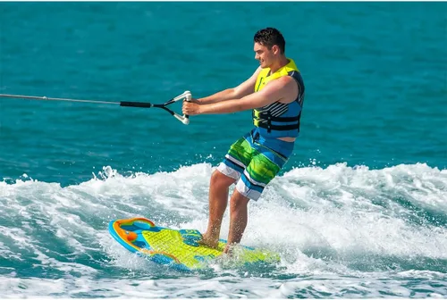 Vista 4 de ZUP DoubleZUP Soft Float Tow Handle with 9" Double Handle Design and 60' Low-Stretch Tow Rope Mainline for Wakeboards, Kneeboards, Water Skiing, and