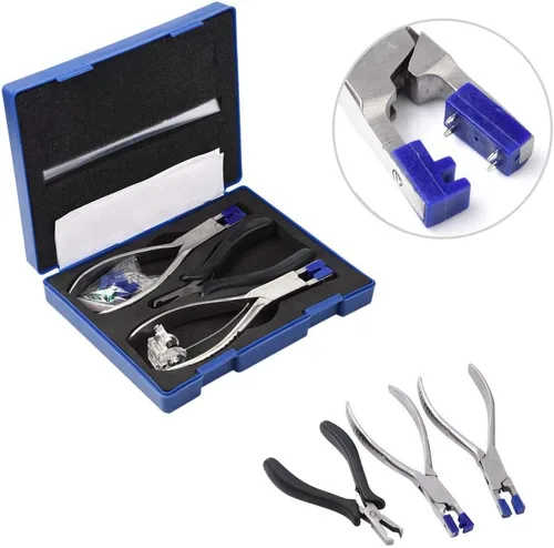 Vista 7 de Kit óptico de lentes sin marco, siluetas de marco de gafas, alicates para gafas, alicates para gafas, alicates profesionales, juego de alicates