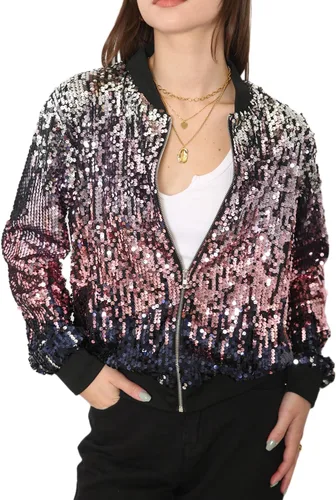 Vista 31 de Anna-Kaci - Chaqueta de manga larga con cremallera frontal y puños acanalados para mujer (personalizable)