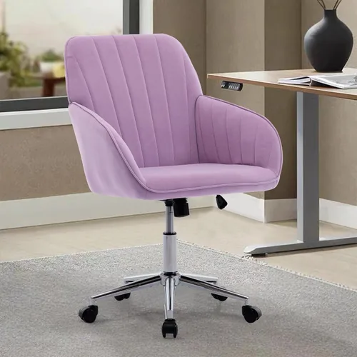 Vista 14 de Silla de escritorio de terciopelo para oficina en casa, moderna silla ajustable para computadora, silla giratoria, bonitas sillas de tocador
