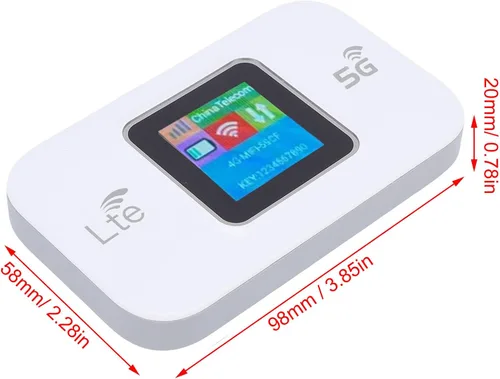 Vista 7 de Enrutador de punto de acceso móvil 5G, 300Mbps de alta velocidad LTE WiFi portátil con cifrado WPA WPA2, para viajes al aire libre Europa, Asia