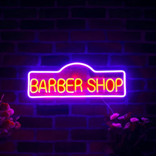 Vista 3 de ADVPRO Señal de neón LED de silicona flexible de Barber Shop - rojo y azul - st16s42-fnu0358-rb