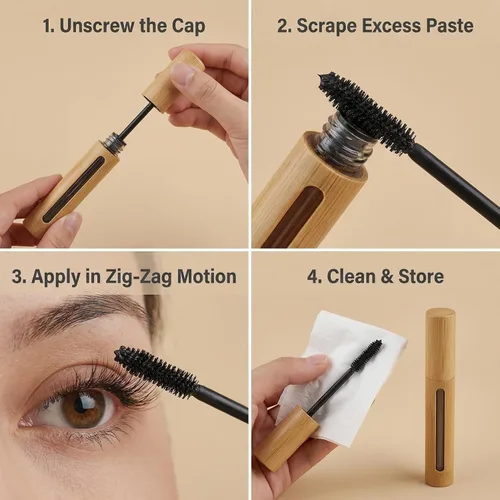 Vista 4 de 2 Uds. 6ML Vacío Apariencia de Bambú Pestañas Tubos Tubo de Rímel Soporte de Varita de Pestañas Contenedor Cosmético Maquillaje Muestra Embalaje
