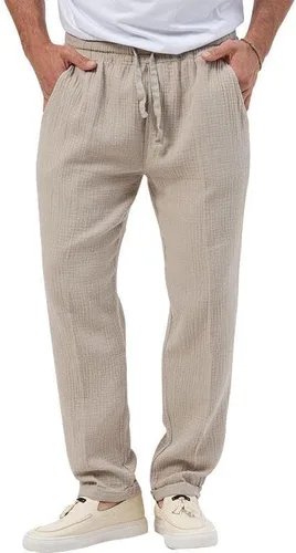 Vista 5 de EndoraDore Pantalones casuales para hombre, cintura elástica, con cordón, pantalones de yoga, ligeros, para playa, al aire libre