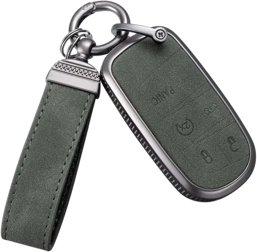 Vista 8 de YO&YOYE Funda para llavero Jeep, protección completa, compatible con llave inteligente Jeep de 3, 4, 5 botones, color negro