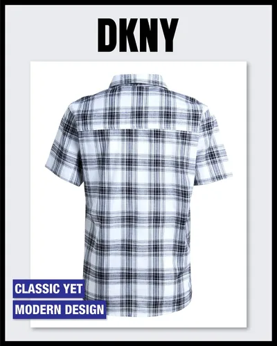Vista 6 de DKNY Camisa de niño - Camisa de manga corta con botones (talla 4-20)