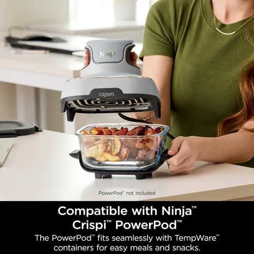 Vista 3 de Freidora de aire Ninja, Sistema Crispi de 4QT + 3 contenedores con tapas de almacenamiento, Freidora de aire, Microondas, Congelador y apto