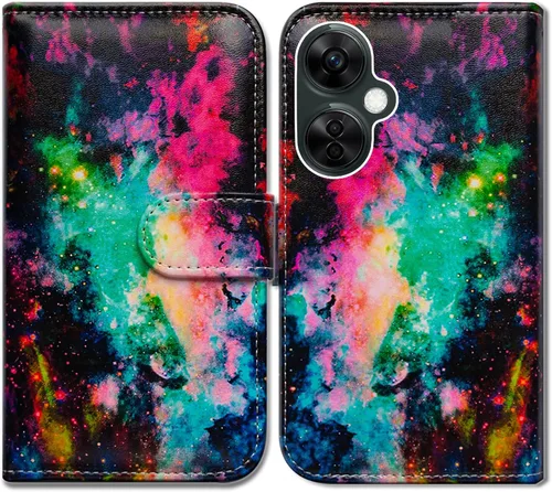 Vista 22 de Bcov Funda para Oneplus Nord N30 5G, diseño de pájaro negro y verde con tapa para teléfono con ranura para tarjeta y soporte para OnePlus Nord N30 5G