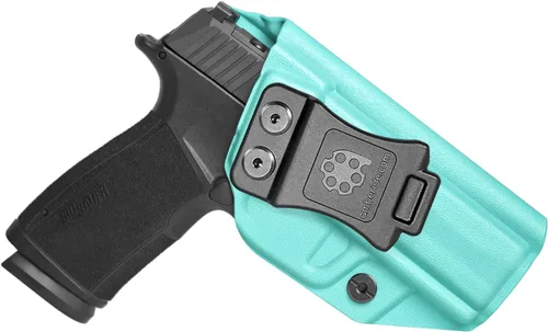 Vista 13 de Amberide Sig P365 XMacro IWB Holster, Kydex-Boltaron dentro de la cintura para P365 XMacro 0.354 in, extracción rápida, retención segura, 0-30° Cant