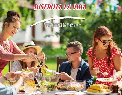 Vista 5 de BANBU Utensilios de bambú desechables - 100 tenedores de bambú desechables 100% compostables, biodegradables, renovables, naturales tenedores
