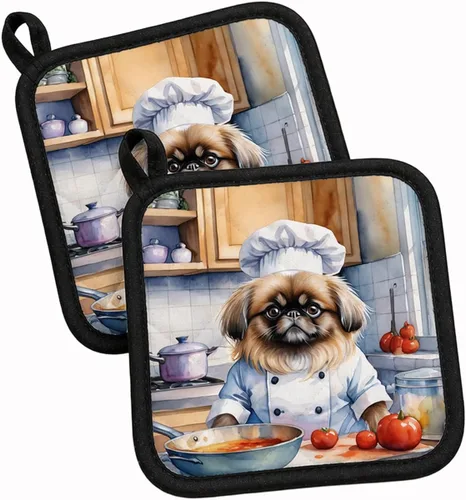 Vista 167 de Caroline's Treasures Coton de Tulear El Chef Par de Agarraderas de Ollas de Cocina Resistentes al Calor Juegos de Agarraderas de Ollas Almohadillas
