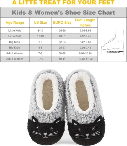 Vista 5 de Lindas pantuflas de animales para niños, niñas y mujeres, calcetines de casa mullidos con suela antideslizante suave, regalos únicos para mamá