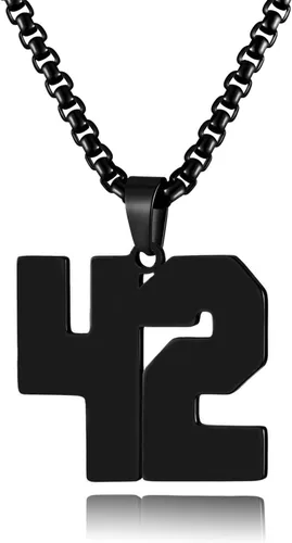 Vista 178 de Collar de Número Dorado para Hombre, Cadena de Acero Inoxidable con Colgante de Número para Atletas, Joyería Deportiva Personalizada para Niños