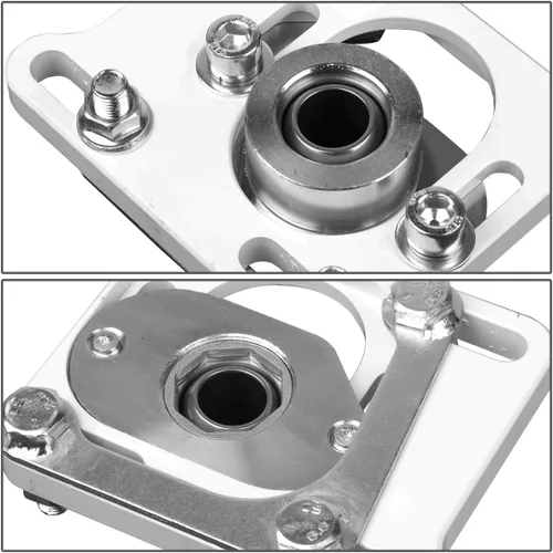 Vista 3 de DNA Motoring CBK-PLT-FM94-WH Placas delanteras ajustables +/- 2.5 Camber/Caster en espiral