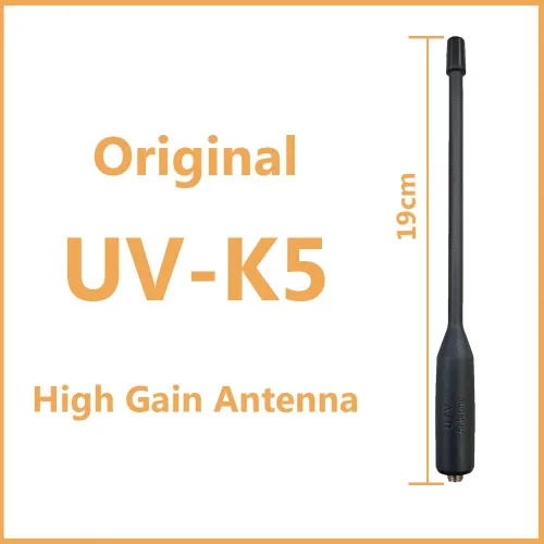 Vista 2 de UVK5 Antena original de doble banda de alta ganancia SM-Hembra Antena 144/430MHz 19cm/7.48inch para UV-K5 Radio de mano GMRS Radio Jamón (10 piezas)