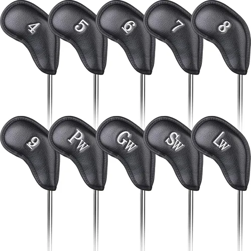 Vista 11 de CRAFTSMAN GOLF 12 piezas o 1 pieza de fundas protectoras de cuero sintético para cabezas de palos de golf, compatibles con todas las marcas
