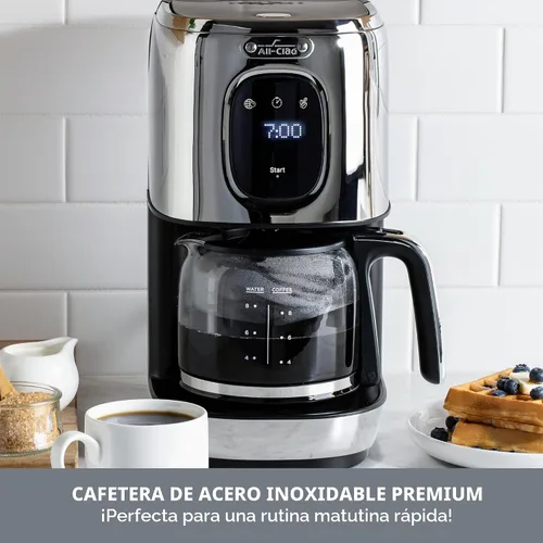 Vista 2 de All-Clad, Majestuo - Cafetera de acero inoxidable, función de mantener el calor, 1000 vatios, temporizador programable, tanque de agua extraíble