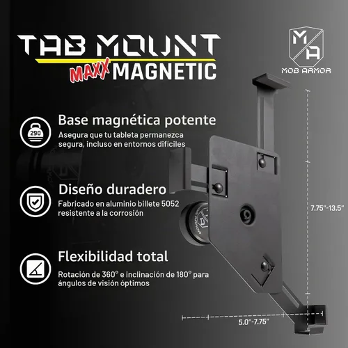Vista 3 de Mob Armor Soporte magnético para tableta Maxx con soporte de pestaña