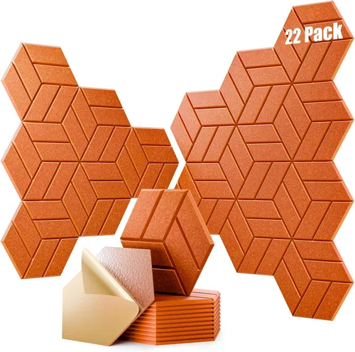 Vista 11 de Paquete de 12 paneles acústicos, paneles acústicos de 12 x 12 x 0.4 pulgadas, paneles de espuma a prueba de sonido para paredes, paneles de sonido