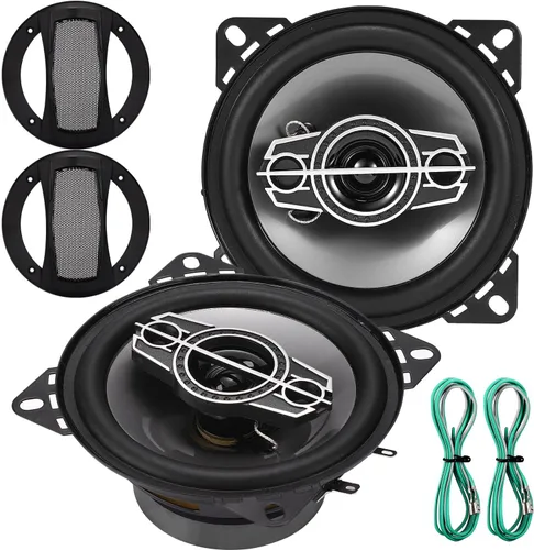 Vista 7 de Altavoces coaxiales de audio para automóvil de 4 pulgadas, 220 W máximo, 4 ohmios, tweeters con cúpula PEI, compactos para puertas delanteras