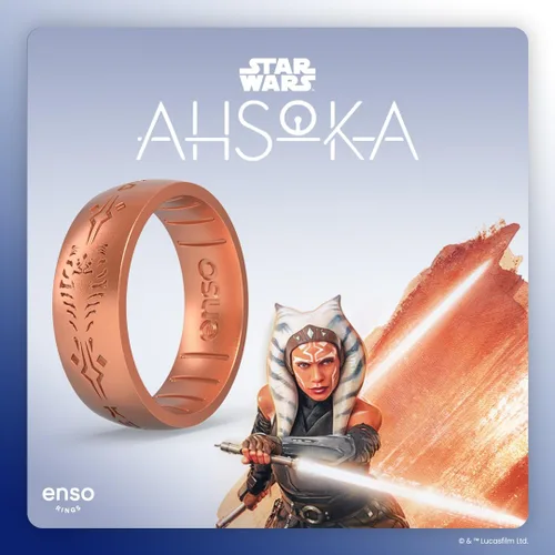 Vista 2 de Enso Rings Anillo de boda de silicona – Diseños grabados de Star Wars – Ajuste cómodo – Hecho en Estados Unidos – Ideal para uso activo