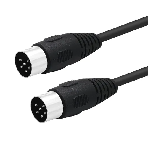 Vista 6 de DIN 6 Pin Cable de señal de audio de 6 pines DIN macho a macho adaptador AV Cable de enchufe de audio para dispositivos de audio digital (4.9 ft)