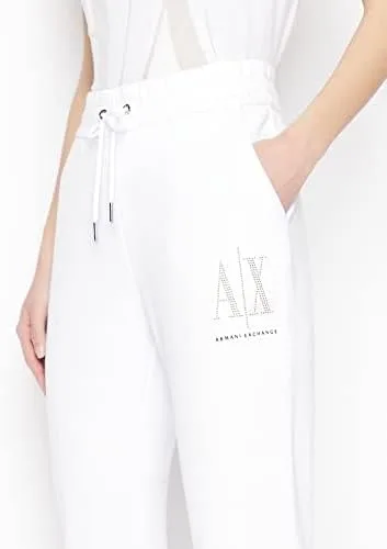 Vista 5 de Armani Exchange Womens Drawstring Logo Studs Terry Jogger Pant