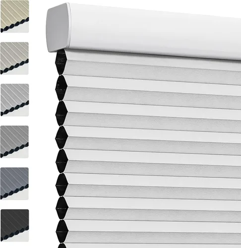 Vista 11 de Keego Persianas celulares opacas sin cordones, con diseño de panal de abeja, persianas para ventanas de dormitorio, para el hogar, fáciles de Beige