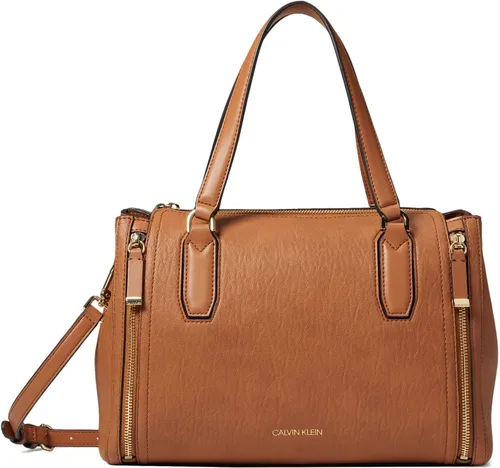 Vista 24 de Calvin Klein Bolso de organización novedoso Bubble Lamb Logotipo de almendra/gris pardo/blanco