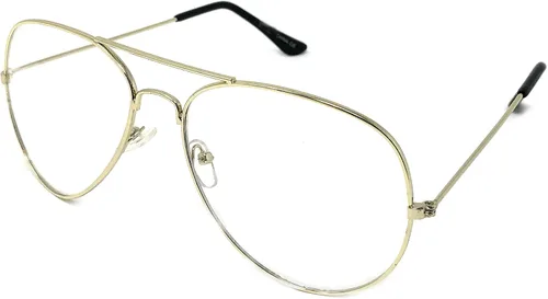 Vista 9 de WebDeals – Gafas de aviador con lentes transparentes tipo espejo y marco metálico estilo retro