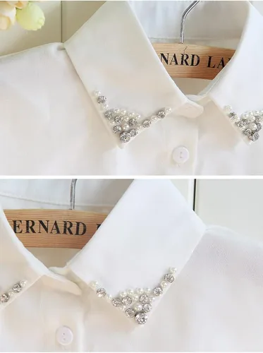 Vista 4 de WENLOOY Fake Collar Detachable Blouse Dickey Collar Half Shirts Faux False Collar for Women & Girls Favors