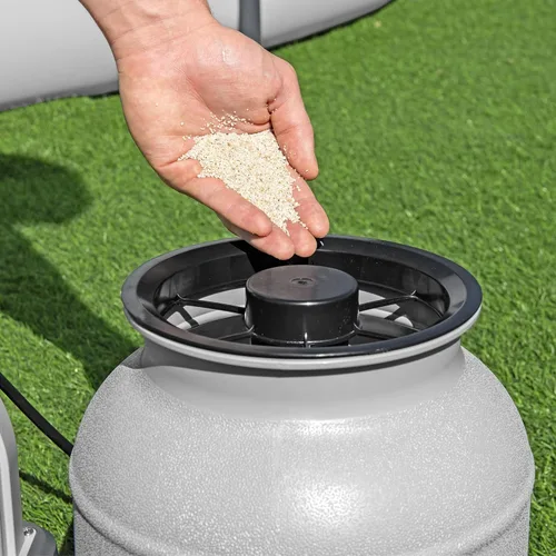 Vista 6 de Bestway Bomba de filtro de arena de 1,500 galones para piscinas al aire libre sobre el suelo de 300 a 11,200 galones con dispensador de agua limpia