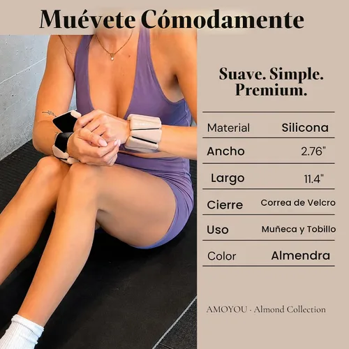Vista 2 de AMOYOU Pesas de muñeca y tobillo para mujer, pesas de tobillo de 2 libras (juego de 2, 1 libra cada una), pesas de brazo para mujer, pesas