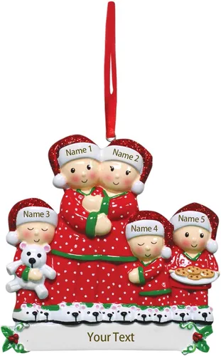 Vista 9 de Adornos de Navidad personalizados, adornos de Navidad 2023, nombres grabados personalizados, adornos de Navidad familiares para decoración del árbol