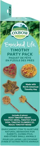 Vista 7 de Oxbow Timothy Hay Party Pack, Rabbit & Guinea Pig Toys, Bunny Enrichment