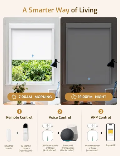 Vista 5 de Grandekor Persianas motorizadas sin taladro, sin herramientas, con control