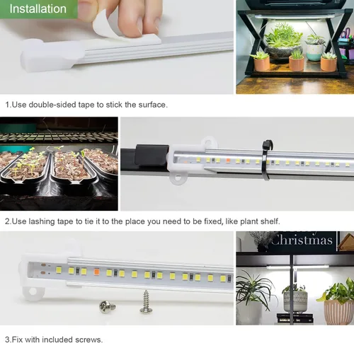 Vista 6 de Wiaxulay Luces de cultivo para plantas de interior de espectro completo, 120 luces LED de cultivo de plantas con temporizador de encendido/apagado